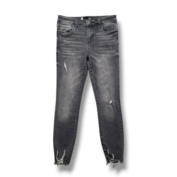 Kut from the Kloth Connie Jeans Womens 4‎ Gray High Rise Ankle Skinny Distressed - Picture 1 of 11